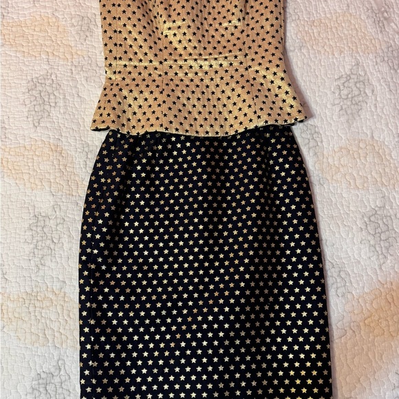 Escada Gold and Black Star Pattern Dress - Picture 1 of 17